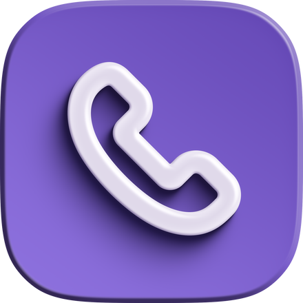 Purple square 3D phone icon