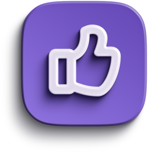 Purple square 3D like icon with drop shadow