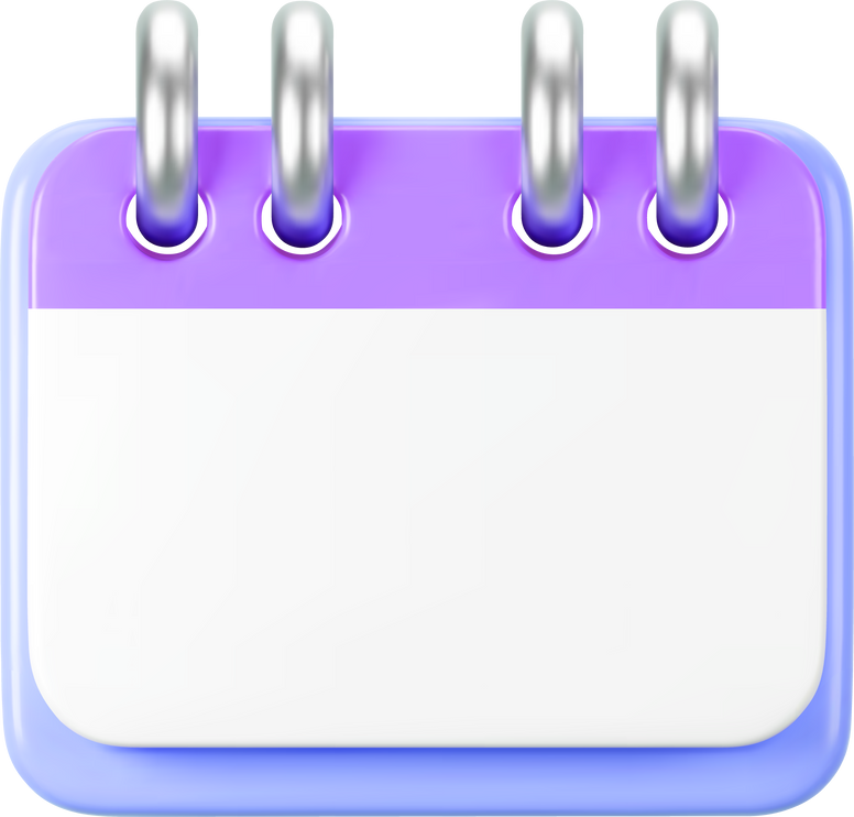 3d purple calendar icon