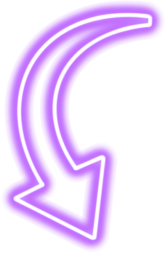 Purple neon waved arrow